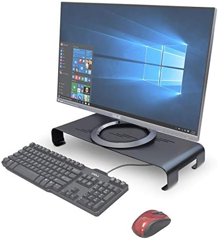 Syba Monitor Stand Riser za računar, Laptop, štampač, Notebook i sve ekran sa ravnim ekranom sa 19 platformom i 3 visine, crno