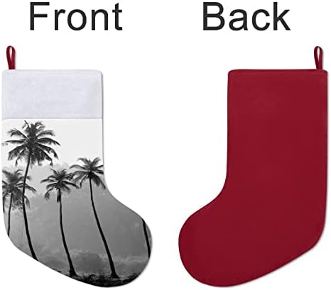 Palminsko stablo uzorak crvene božićne čarape Početna ukrasi za Xmas Tree Kamin Viseći čarape