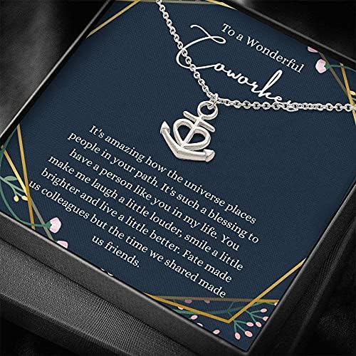 Nakit za poruke, ručno izrađena ogrlica - personalizirani poklon srčani sidro, poklon saradnica, poklon coworker, oprostiteljski poklon