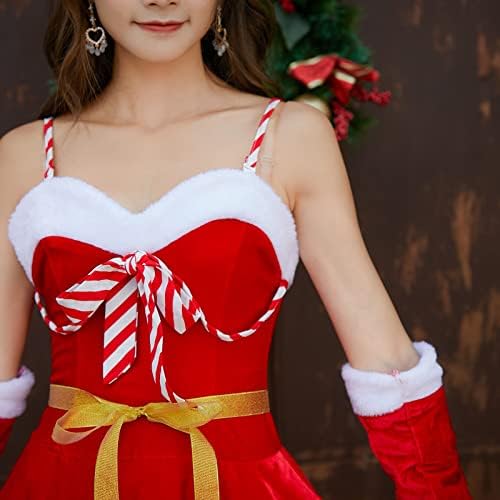 Qvkarw haljina gornja seksi odijelo bez rukava Božić s rukavicama Ženske haljine uskrsne haljine za žene