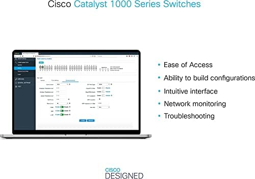 Cisco Catalyst 1000-24T-4X-L mrežni prekidač, 24 Gigabit Ethernet portovi, 4 10g SFP + uzvisica, operacija bez oblika, poboljšana