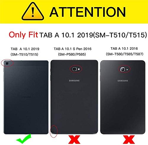 Uliking futrola za Samsung Galaxy Tab A 10,1 inčni izdanje 2019., tanki lagani višenatni štand PU kožni udarni poklopac TRIFOLD Hard