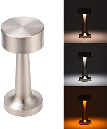 Libuoi prijenosna metalna lampa, 3 boje dodirne senzore punjive stolne svjetiljke, 3-nivoa svjetla za svjetlo za svjetlost, noćna