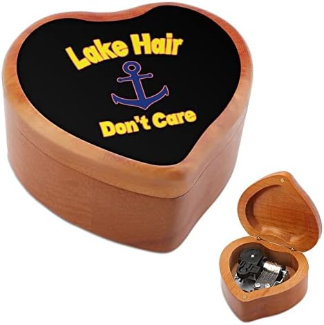 Jezero za kosu nije briga Drvena glazbena kutija Oblik srca Windup Music Box Vintage Drveni sat Glazbeni pokloni