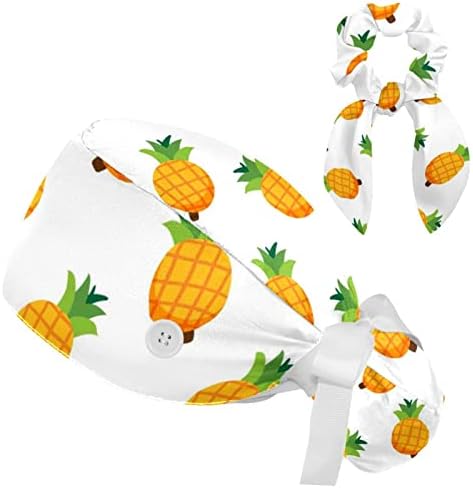 Ananas uzorak Ljetno voće Podesiva radna kapa s tipkama / luk kosom škljocama sa duksevanjem