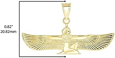 10k žuta, bijela ili ruža zlatna krila egipatska boginja ISIS privjesak šarm