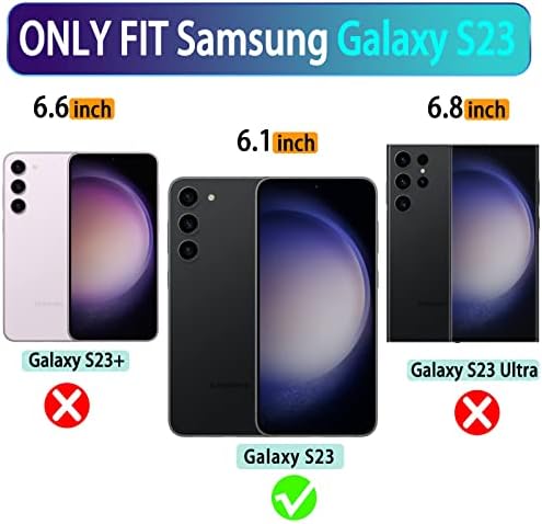 VANAVAGY Galaxy S23 5G torbica za novčanik za žene i muškarce, Galaxy S23 Flip kožna torbica za mobilni telefon podržava bežično punjenje