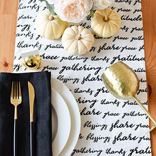 Trčanje stola za Dan zahvalnosti s ponudom za dekorsku tkaninu za seosku kuću | Pravilno završeno, bez iskrcavanja | Za dom, kuhinja, trpezarija, odmor, svadbene zabave