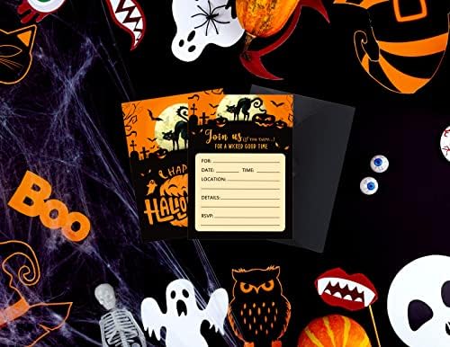 Waahome Halloween Poziv za djecu za odrasle, 12pcs Karte za rođendan Halloween Rođendana sa kovertama, 5 x7 Halloween Party poziva