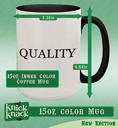 Knick Knack Gifts got shivaji? - 15oz keramičke boje unutra & amp; ručka šolja za kafu, Crna