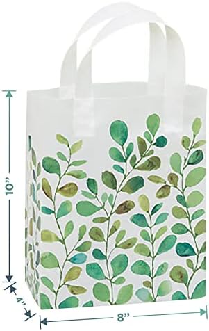 Dom & HOOPLA Spring Greenery akvarel zeleni list plastične poklon torbe i Party Favor torbe, srednje veličine 8 x4x10