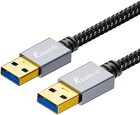 Ruaeoda USB na USB kabl 1.5 ft, USB 3.0 muški na muški tip A za kucanje dvostranog USB kabla za prenos podataka kompatibilan sa čvrstim