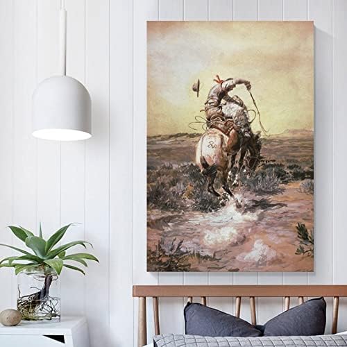 Western Cowboy riding Trezor Vintage slika Art Posteri platno zid Art Prints za zid dekor soba dekor spavaća soba dekor pokloni 24x36inch Neuram-Style