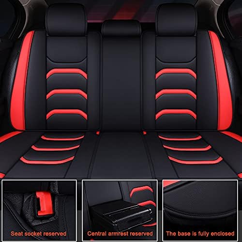 Potpuni set svih sezona Auto sedišta za Honda Accord EX 1997-2019 Koža Vodootporna zaštita pokriva neklizne jastuke za sjedalo Kompatibilne sa zračnim jastukom crni crveni