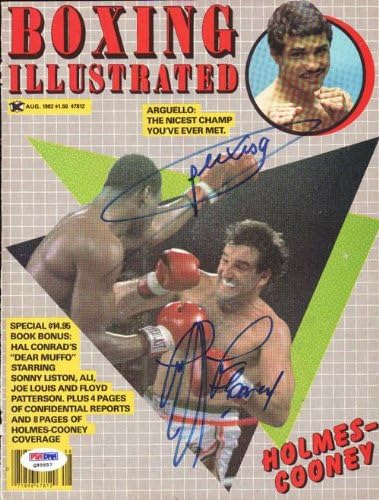 Alexis Arguello & Gerry Cooney Autographed Boxing Illustrated Magazine Cover PSA/DNK #Q95657 - autographed Boxing Magazines