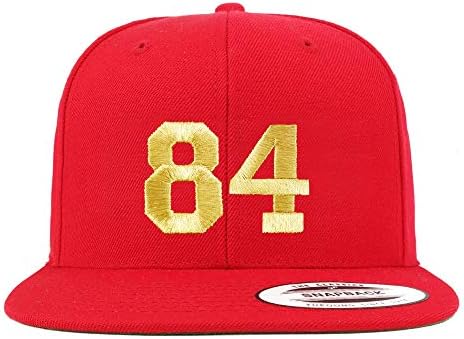 Trendy Odjeća Broj 84 Zlatna navoja Ravni račun Snapback Baseball Cap
