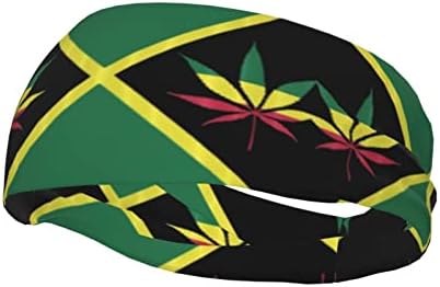 Sportske trake za glavu za muškarce žene korov list Jamajka Zastava vlaga Wicking znoj traka elastične široke trake za kosu Vježba
