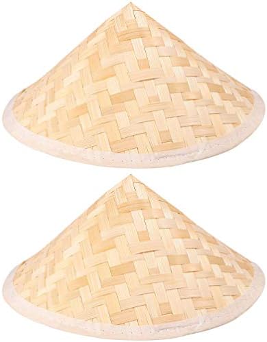 IMIKEYA Kids Coolie šešir Kineski bambusov šešir tradicionalni orijentalni slamnati Konusni vrtni šešir za ribolov pirinčani šešir Foto rekviziti zidni viseći dekor 2kom