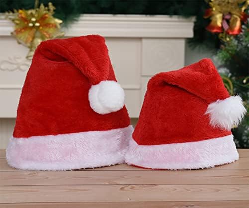 JINNI 2kom Božićni šešir, Santa šešir,Božić praznični šešir,Unisex baršun klasični Santa šešir za odrasle,Unisex Santa šešir za Božićnu
