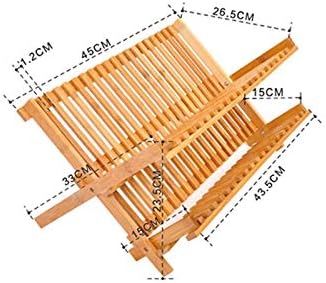 XWOZYDR sklopivi bambusov nosač za sušenje nosača nosača nosača ploča za odvod ploče za pohranu ploča drvena stalak za suđe