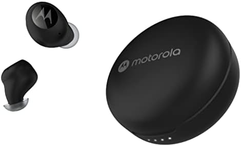 Motorola Moto Buds 250 - True Bežični Bluetooth uši sa mikrofonom i bežičnim kućištem za punjenje - IPX5 vodootporna, pametna kontrola dodira, lagana udobnost, jasan zvuk, dubok bas - crna