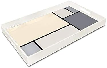 Posuda za posluživanje Mondrian - Lakirano drvo - neutralne boje - 15 x 12 x 2