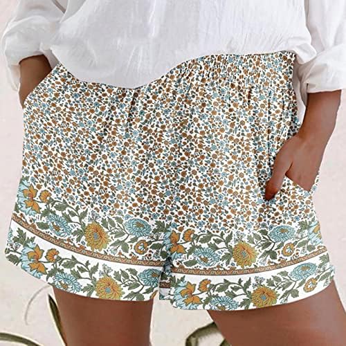Gdjgta kratke hlače za ženske ležerne ljetne elastične struke Comfy kratke hlače sa džepovima Plaža Kratke hlače Hlače