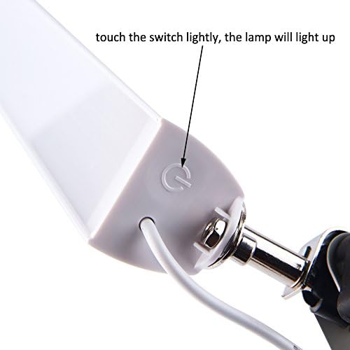 ELEOption® moćna lampa A16 LED-om sa USB priključkom za punjenje, dugim rukom METAL preklopni klip na 3 nivoa podesiv za čitanje, dom, ured, umjetničku radionicu, salone, kladionice, itd.