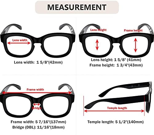 Okretač uštedite 10% na 4 pakete prevelike naočale za čitanje za žene i 4 pakete Dame za prevelike četvorne čitatelje dizajna +1,25