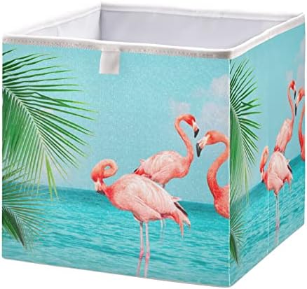 Xigua Flamingo Cube Storage Bin Veliki skraćeni kutija za skladištenje Canvas za skladištenje za kuću, ured, knjige, vrtić, dječje