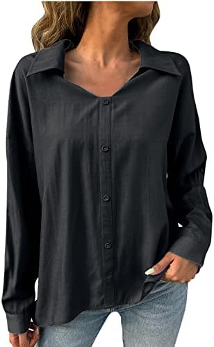 Ženske vrhove Dressy casual dugih rukava lažno dugme dolje košulja na radu BlouZa majica Revel V Compy pamuk