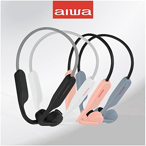 Aiwa kosti koja vrši bežične slušalice - otvorena bežična Bluetooth 5.0 sportske slušalice, 6 sati reprodukcije, IPX5 vodootporne slušalice za teretanu, trčanje, planinarenje i biciklizam, crna