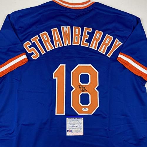 Potpisan / potpisan Darryl Strawberry New York plavi Bejzbol dres PSA / DNK COA