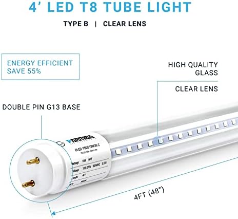 PARMIDA 4ft LED T8 balastna Premosnica tipa B svjetlosna cijev 20 pakovanja i 4 pakovanja u 3000K