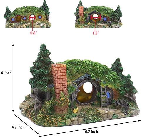 Ulifery prirodni ukras akvarija Hobbit kuća pećina sa mjehurićima za Betta krije Reptile rupa kuća sklonište za ribe akvarijum Ornament Kamenjar uređenje mali