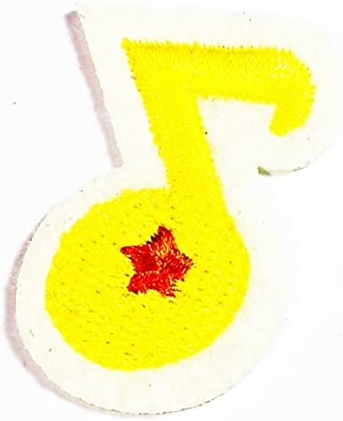 Kleenplus 3kom. Mini žute muzičke note zakrpe naljepnica Arts Muzika ljubavna nota crtani flaster znak znak kostim majice jakne farmerke šeširi ruksaci uradi sam aplikacija vezeni šivati gvožđe na zakrpu