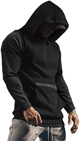 Muške facemask lubanje čiste boje pulover dukseve dugih rukava s kapuljačom s kapuljačom majica majica s bočnim polovinom patentnim