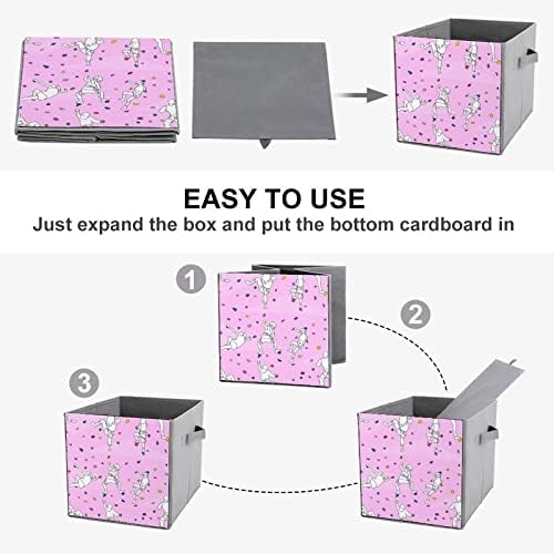 Penjanje ružičastog uzorka PU kožna skladišta za skladištenje Canvas Cube Organizator korpe s ručkama