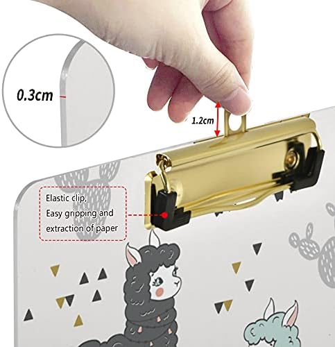 Cartoon Lama Plastic Clipboards with Metal Clip Letter Size Clipboard Low Profile Clip ploče za kačenje dekorativne sestrinske učionice