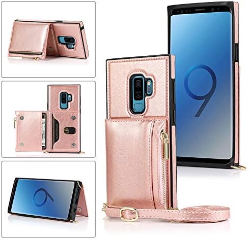 Torbica za novčanik za Samsung Galaxy S9, Crossbody torba sa držačem kartice,postolje za noge,torbica sa magnetnim zatvaračem, traka