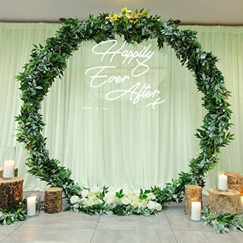 10ft x 10ft žalfija zelene zavjese u pozadini, zavjese za pozadinu od prozirne šifonske tkanine bez bora za scensko uređenje svadbenog Luka