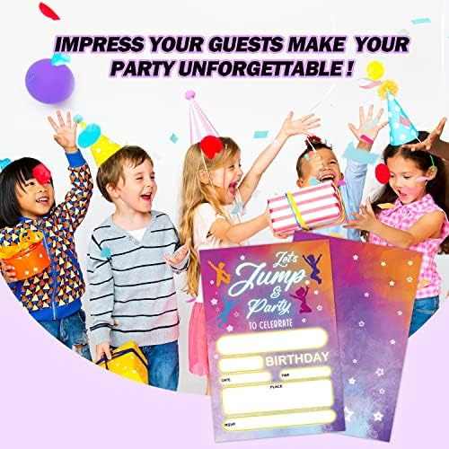 Jump Trampoline Rođendanski pozivnici, Pozivi za zabavu za dječake Dječji djeca, pozivnice za skakanje, pozivnice za skakanje - JY561