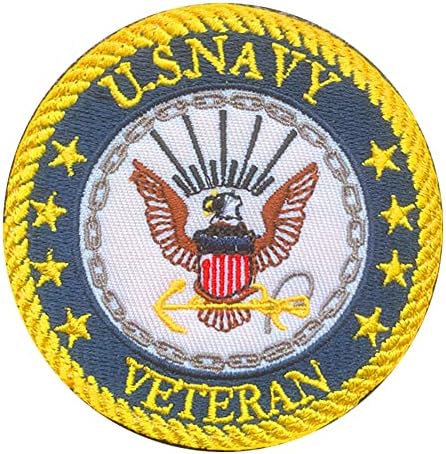 Američki u S Navy veteran Vojni taktički zakrpa - Veličina 3,15 Round - Potporna za zatvaranje kuka i petlje - Dodatna zakrpa za odjeću, jakne, traperice, kapa, ruksaci, uniformne, podrške za veteran