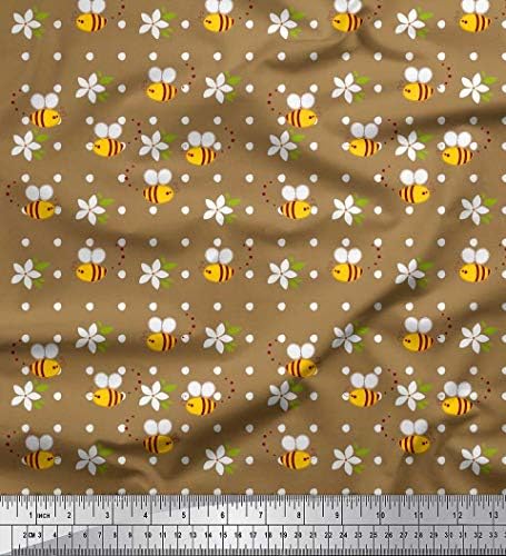 Soimoi pamučni dres listovi tkanine, cvjetni & Honey Bee Clip Art štampana zanatska tkanina od dvorišta širine 58 inča