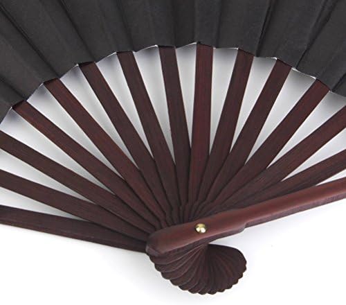 Prijenosni ventilatori muškarci sklopivi bambus prazan ventilator za vjenčanje zabave Boja poklona crna ručna navijačica