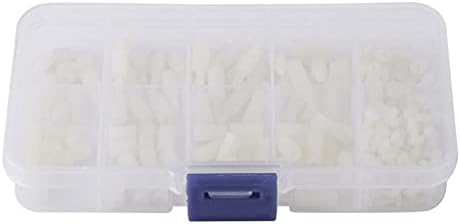 200pcs / set M2,5 najlonski muški ženski Hex StandfOff vijci matice Asortiman sa plastičnom kutijom Bijela boja