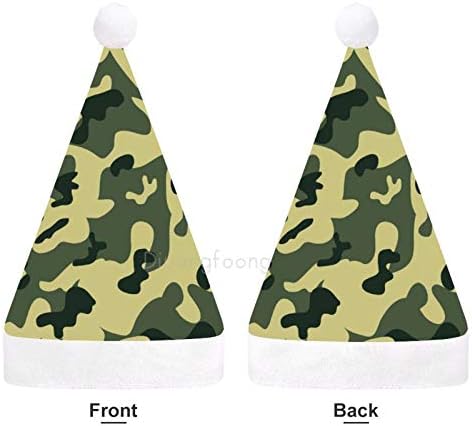 Božić Santa šešir, zelena kamuflaža Božić šešir za odrasle, Unisex Comfort Božić kape za Novu godinu svečani kostim Holiday Party događaj