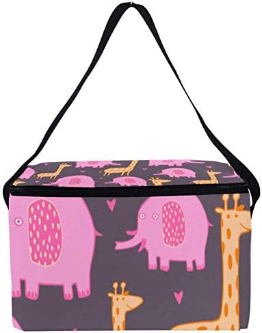 Nepropusna kutija za ručak, izolovana Bento kutija za muškarce i žene za odrasle, kanta za ručak za višekratnu upotrebu sa naramenicom Girafe Elephant