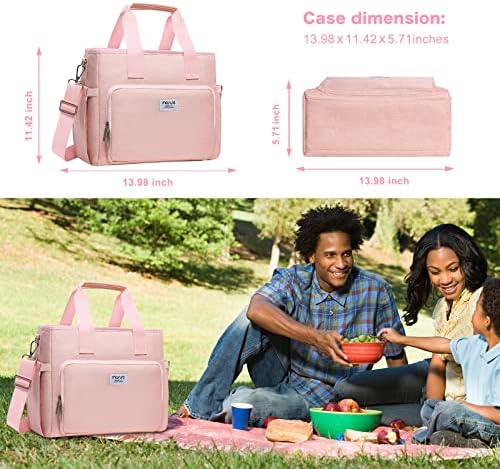 MOSISO izolovana torba za ručak za žene i muškarce, hladnjača za posao/piknik/planinarenje, prenosiva kutija za ručak sa prednjim