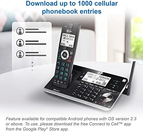 AT & T DLP73510 5-slušalica Bežični telefon sa nenadmašnim rasponom, Bluetooth se povezuje na ćelijsku, pametni blokator i sistem za odgovor